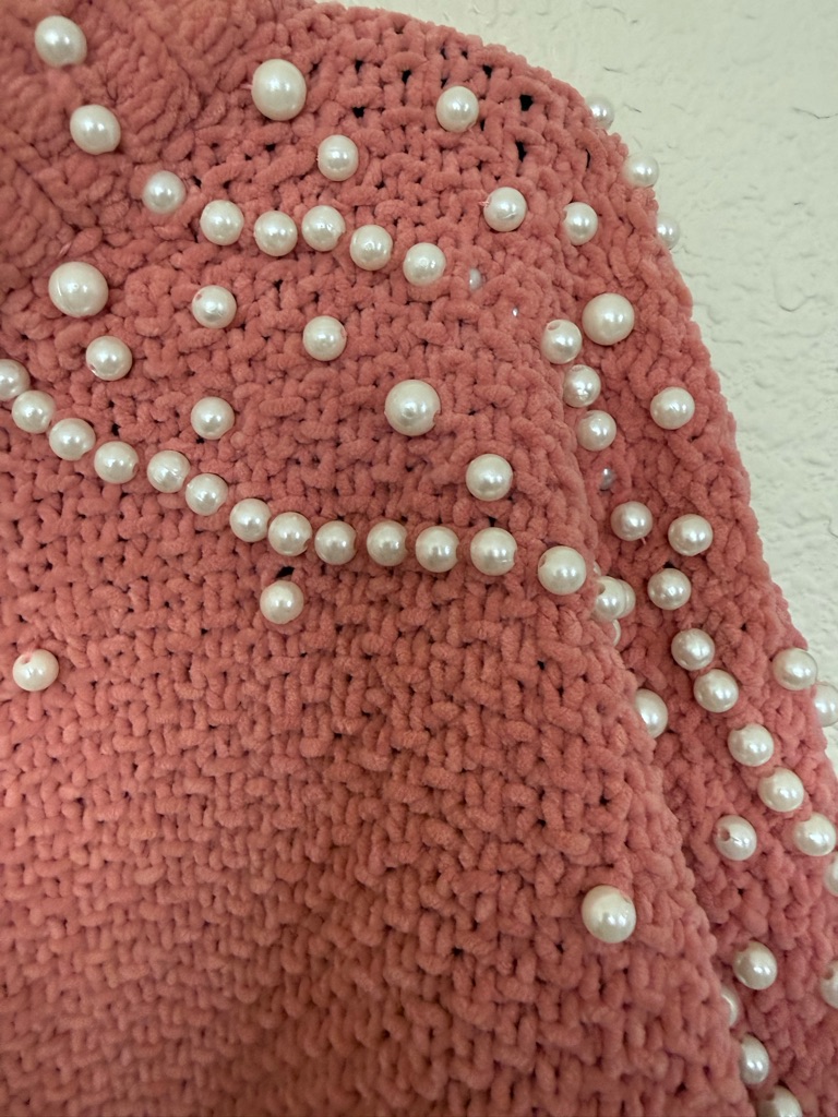 Women's Coral Pearl-Embellished Knit Sweater Shop Stevie Large — image 8 of 8